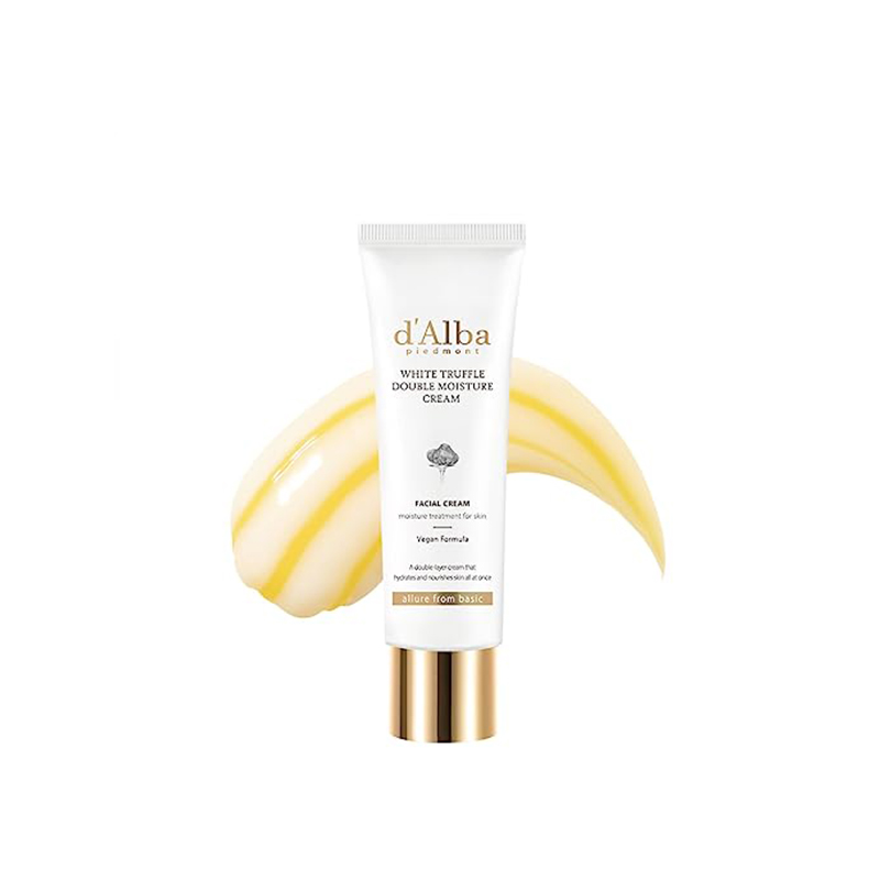 d'alba Italian weiß Truffle Double Serum & Cream, anpassbare 2-in-1-Intensivpflege, Creme für Elastizität und Glanz, milde und vegane Doppelcreme (60ml) (Tube)