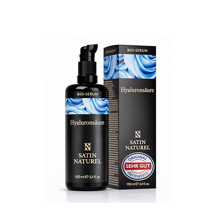 Satin Naturel Hyaluron Serum Hochdosiert 100ml – Bio Hyaluronsäure Serum Gesicht – Anti-Aging Feuchtigkeitsserum – Vegan – 24h Feuchtigkeit – Gesichtspflege für Frauen und Männer