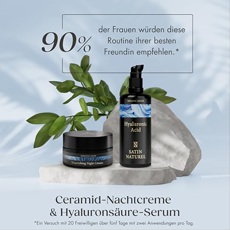 Satin Naturel Hyaluron Serum Hochdosiert 100ml – Bio Hyaluronsäure Serum Gesicht – Anti-Aging Feuchtigkeitsserum – Vegan – 24h Feuchtigkeit – Gesichtspflege für Frauen und Männer - Image 11