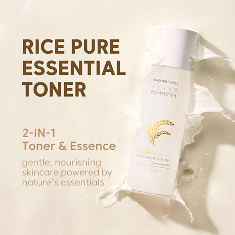 THANKYOU FARMER Rice Pure Essential Toner 200ml - Milk Rice Toner Korean Skincare, Reiswasser Gesicht, Vegan, Dermatologist Tested, Niacinamide - Image 2