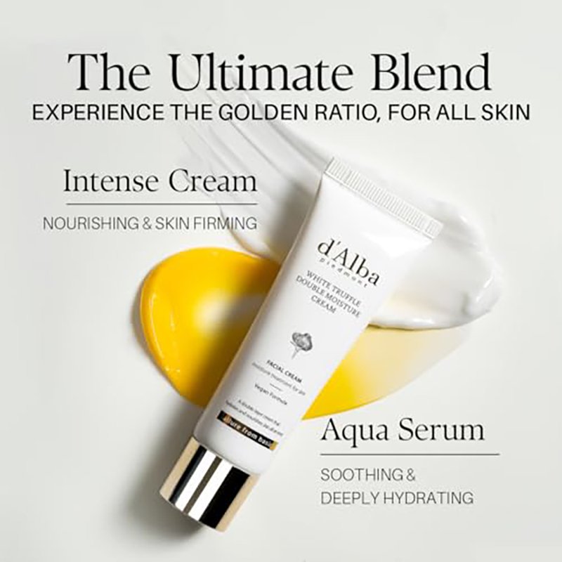 d'alba Italian weiß Truffle Double Serum & Cream, anpassbare 2-in-1-Intensivpflege, Creme für Elastizität und Glanz, milde und vegane Doppelcreme (60ml) (Tube) - Image 4