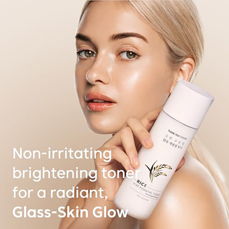 THANKYOU FARMER Rice Pure Essential Toner 200ml - Milk Rice Toner Korean Skincare, Reiswasser Gesicht, Vegan, Dermatologist Tested, Niacinamide - Image 4