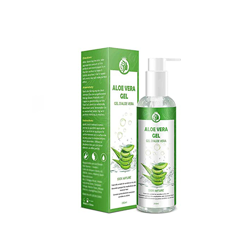 Aloe Vera Gel 100% Pur - für Gesicht Haare Körper - Natürliche, Beruhigende und Pflegende Feuchtigkeitscreme After Sun - Ideal Naturkosmetik für Trockene, Strapazierte Haut & Sonnenbrand - 250ml