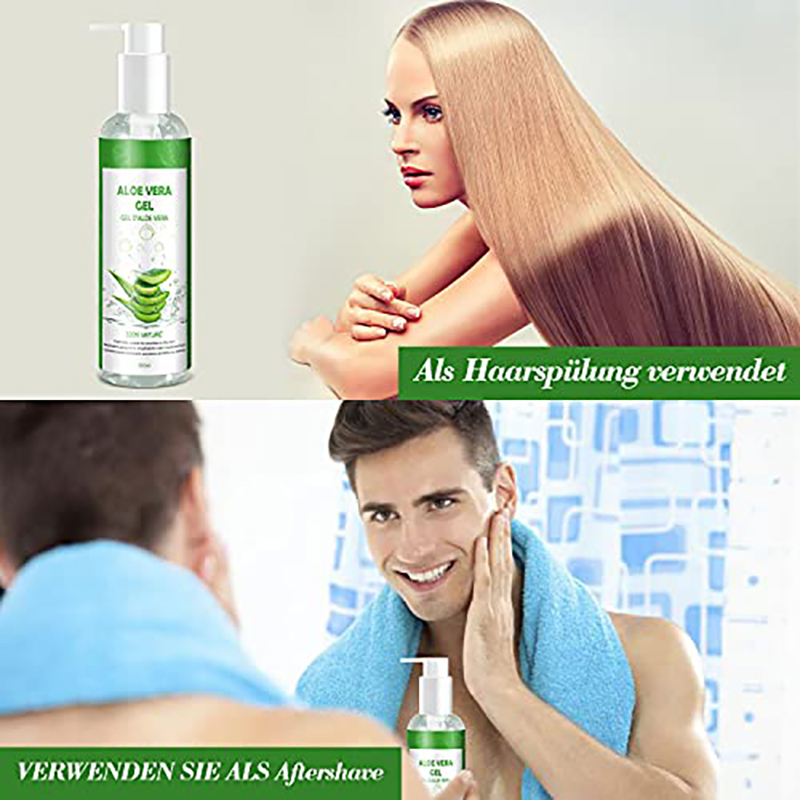Aloe Vera Gel 100% Pur - für Gesicht Haare Körper - Natürliche, Beruhigende und Pflegende Feuchtigkeitscreme After Sun - Ideal Naturkosmetik für Trockene, Strapazierte Haut & Sonnenbrand - 250ml - Image 5