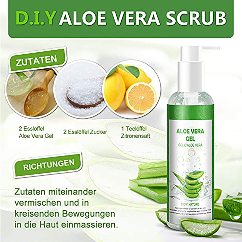 Aloe Vera Gel 100% Pur - für Gesicht Haare Körper - Natürliche, Beruhigende und Pflegende Feuchtigkeitscreme After Sun - Ideal Naturkosmetik für Trockene, Strapazierte Haut & Sonnenbrand - 250ml - Image 8