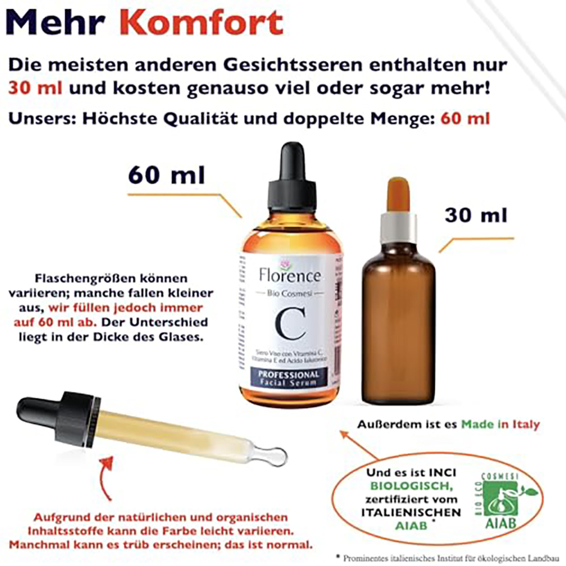 60ml Bio Hyaluron Serum mit Vitamin C, E. Hochkonzentriert Anti-Falten, Anti-Aging & Dunkle-Flecken. Hyaluronsäure-Gesichtsserum, Ideal als Augenkonturcreme. Dermaroller Essence. Vegane Naturkosmetik - Image 2