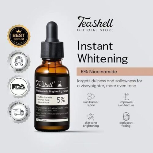 Bestselling niacinamide serum: hydrates, soothes, evens skin tone, and brightens with a whitening effect.
