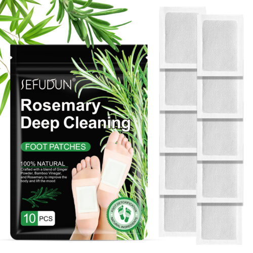Rosemary foot patches that eliminate moisture, massage the feet, aid sleep, and care for the feet – pack of 10.