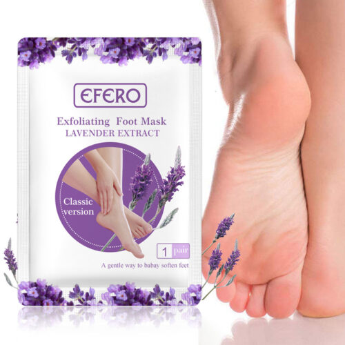Foot mask with lavender essence, removes dead skin and cracks on the heels.
