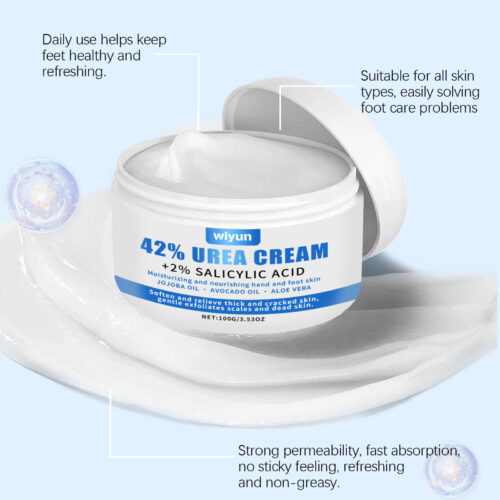 Urea-based foot care cream: moisturizes feet, restores moisture, softens and cares for the skin.