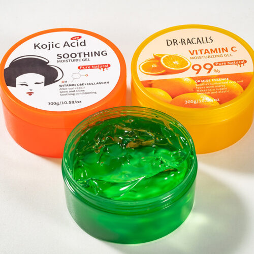 Hydrating aloe vera gel, with high moisture retention and repairing properties, aloe vera gel with facial collagen in a large container.