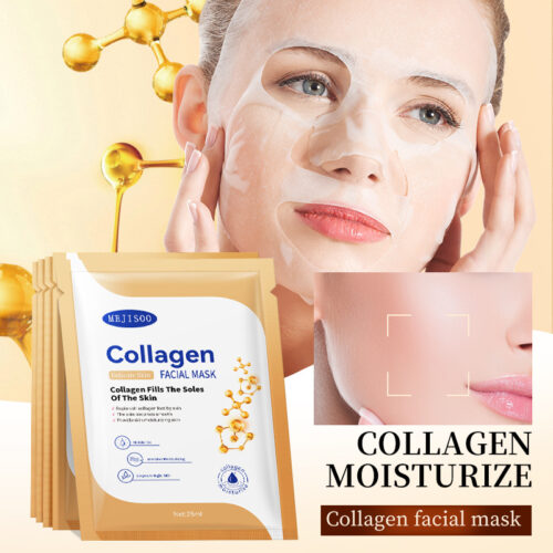 Five-piece pack，Collagen Facial Mask, Hydrating, Firming & Moisturizing, Sheet Type，