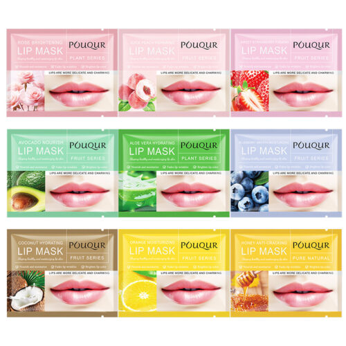 Five-piece pack，Cross-border Fruit POUQUR Lip Mask for Moisturizing, Anti‑dryness & Anti‑chapping in Autumn and Winter